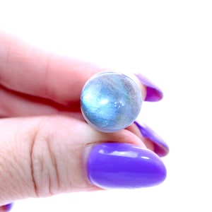 Labradorite Single Flare Plugs Pair Rainbow Moonstone 3mm-16mm