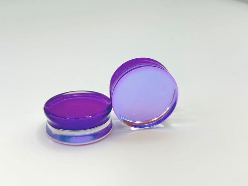 Purple Glass Double Flare Plugs - EC Plugs