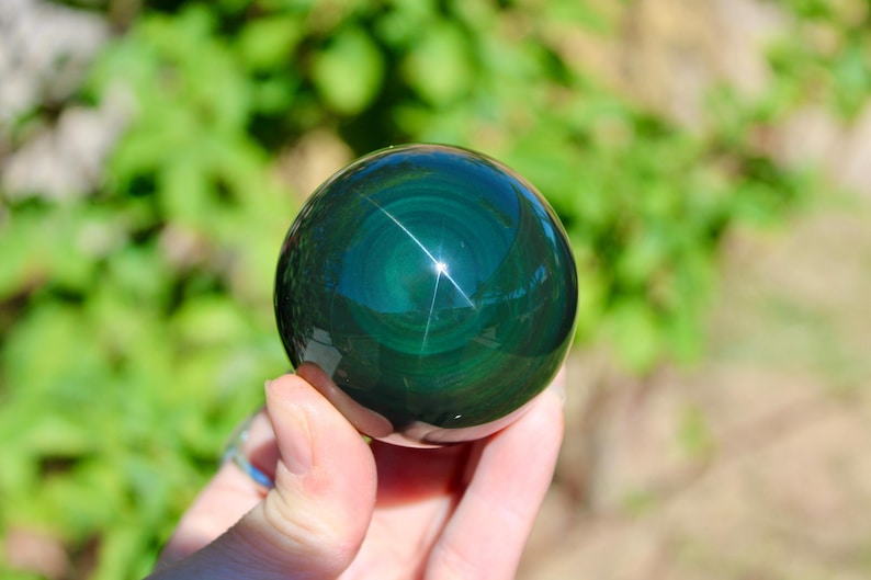 Rainbow Obsidian Sphere – 55mm Polished Natural Stone Ball, Shimmering Obsidian Display Piece, Unique Decorative Crystal Sphere