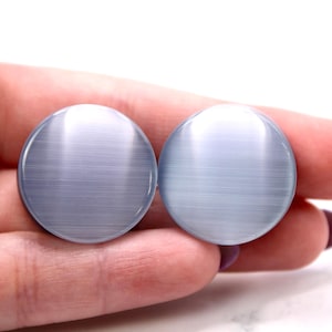 Silver Cat's Eye Glass Double Flare Plugs/Gauges for Stretched Ears