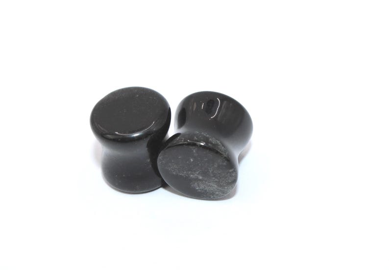 Double Flare Black Tourmaline Plugs Double Flare Black Tourmaline Stone Plugs – Polished Crystal Gauges 5mm-20mm