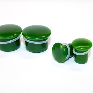 Green Jade Single Flare Stone Plugs