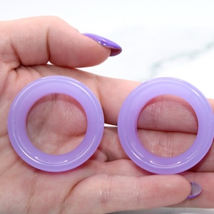 Violet Opalite Tunnel Plugs Double Flare Pair 6mm-51mm