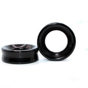 Obsidian Black Stone Tunnel Plugs PAIR 6mm-51mm