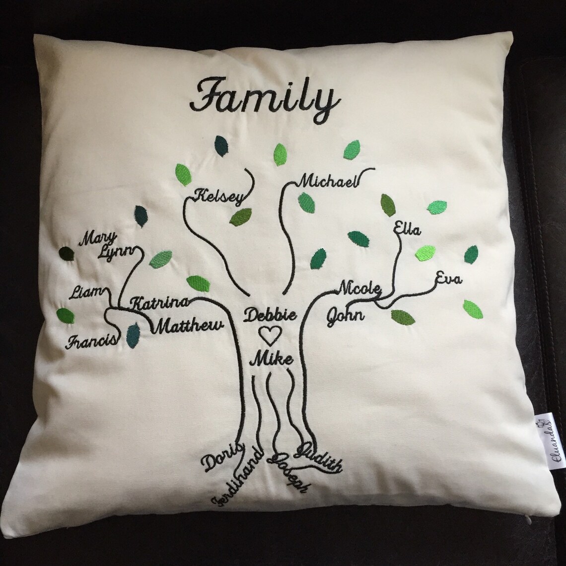 18x18 Family Tree Pillow Cover Custom Etsy