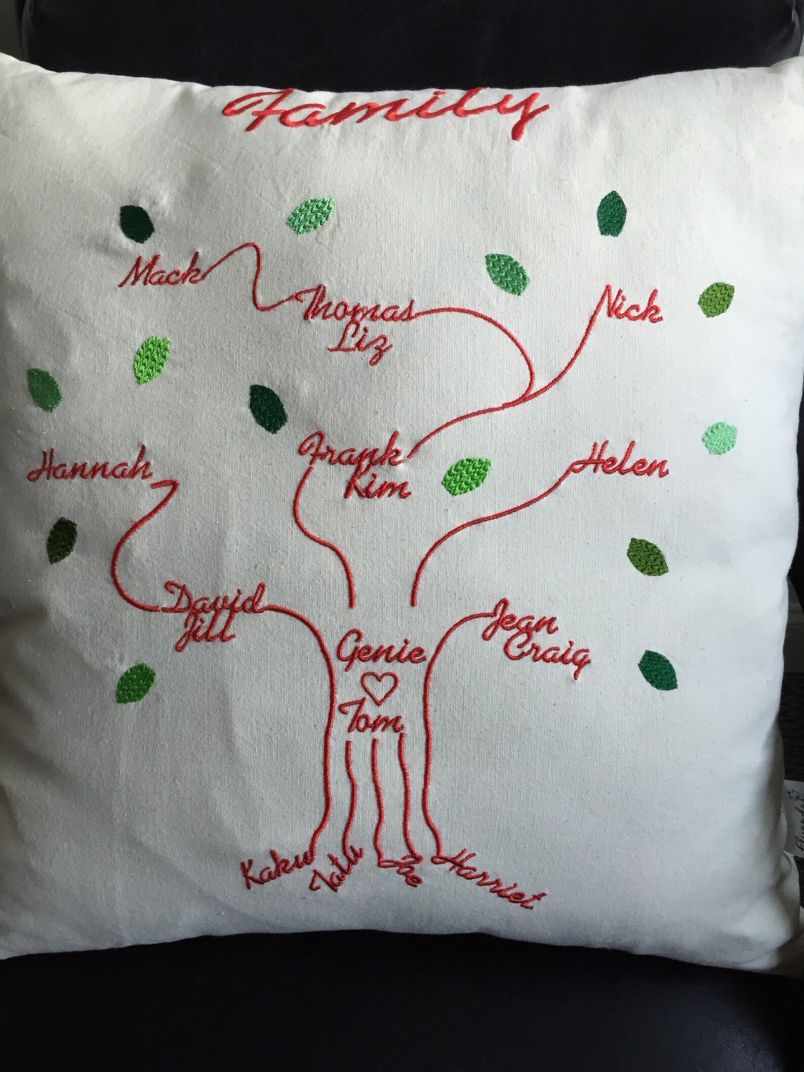 18x18 Family Tree Pillow Cover Custom Etsy