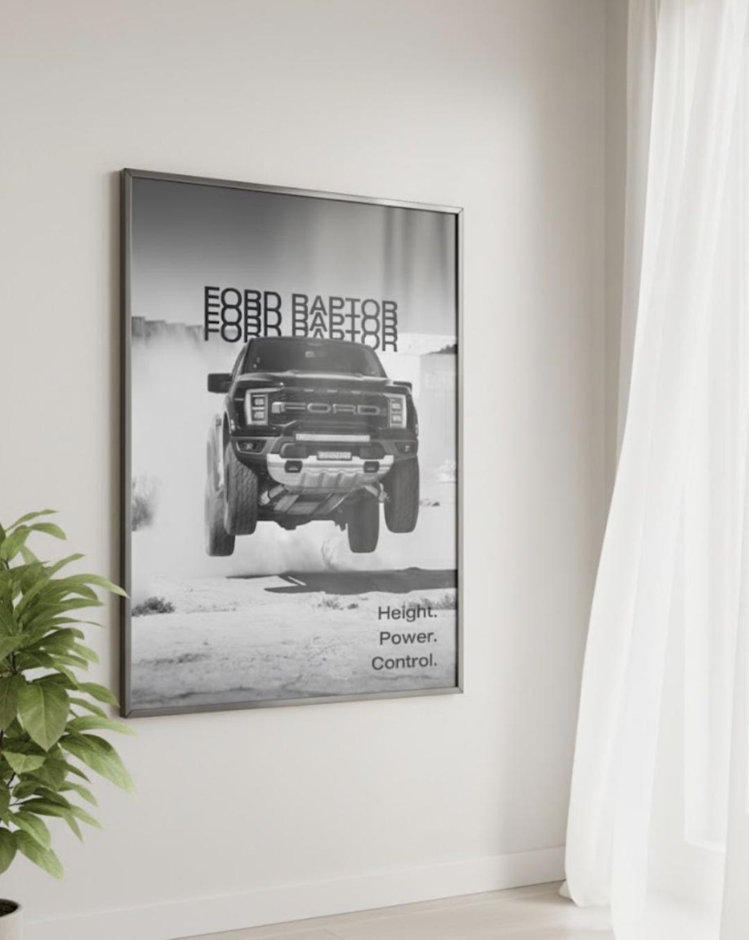 Raptor R Poster Póster de Ford Raptor: Póster digital brutalista en blanco y negro ...