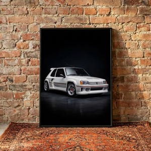 Peugeot 205 Turbo 16 Poster | Group B Rally Car Wall Art Print | Retro 80s French Legend | Classic Sports Car Artwork Home Decor