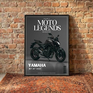 Yamaha MT-07 2021 Poster | Digital Download Only | Moto Legends Magazine Cover | Modern Motorcycle Wall Art | Biker Gift | Garage Decor