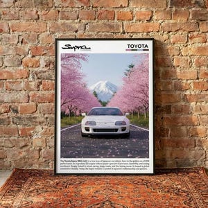 Poster JDM Toyota Supra MK4: Arte automobilistica giapponese (finitura opaca o lucida)