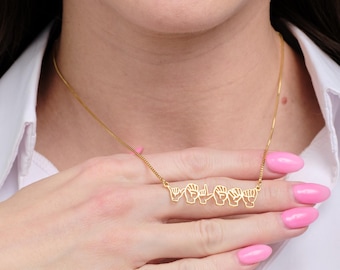 Collar ASL, collar de lenguaje de señas, collar con mensaje oculto, regalos ASL para ella, joyería personalizada en lenguaje de señas