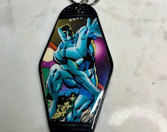 Vintage 1992 Black Panther Comic Card Keychain Collectible