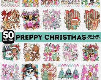 50+ Brushstroke Christmas Png Bundle, Preppy Christmas Png, Santa Claus Png Bundle, Nutcracker Png, Preppy Faith Png, Coquette Bow Png