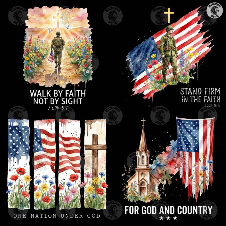 Faith & Freedom Png Bundle, 20 PNG One Nation Under God, 250th Anniversary Png, Christian Patriotic Png, Faith Png Bundle, Freedom Png image 3
