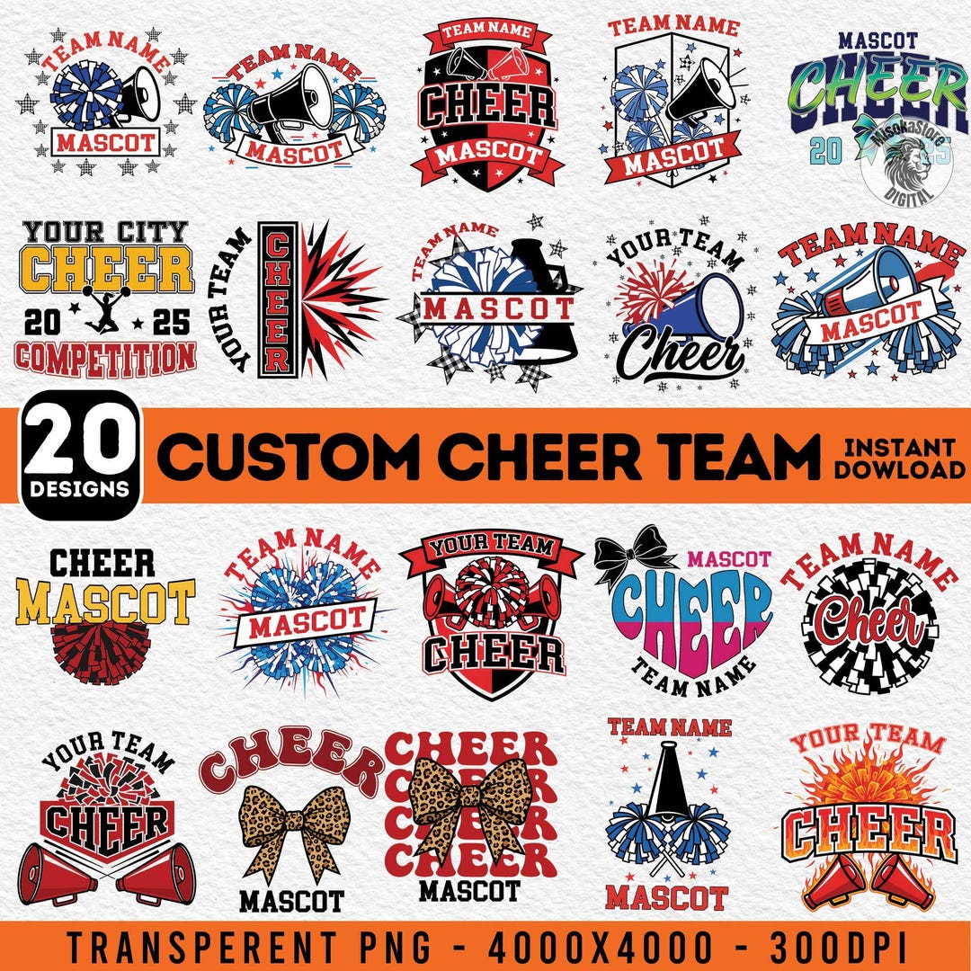 Custom Crew Names 20+ Custom Team Name Png Bundle, Custom Cheer Team Png, Game Day Png ...