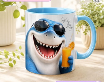 Funny Shark Lover Mug, Sarcastic Shark Design, Stay Positive Bite Harder Coffee Mug, Funny Sarcastic Gift, Ocean Animal Lover