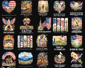 Faith & Freedom Png Bundle, 20 PNG One Nation Under God, 250th Anniversary Png, Christian Patriotic Png, Faith Png Bundle, Freedom Png