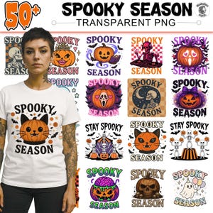 骸骨PNGバンドル、50 PNGスプーキーシーズン、ハロウィンPNGバンドル、カボチャPNG、面白い幽霊PNG、不気味な雰囲気PNG