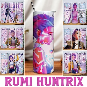 10+ Huntrix Rumi 20oz Tumbler Wrap Png-bundel, Kpop Demon Hunters Tumble, Huntrix Movies Tumble, Huntrix Fan Tumble Saja Boys Tumbler Wrap