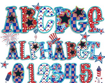 Alphabet American Png Bundle, 4 PNG Coquette USA, America250 Png, 4th Of July Font Png, Red White Blue Png Bundle, Freedom Png