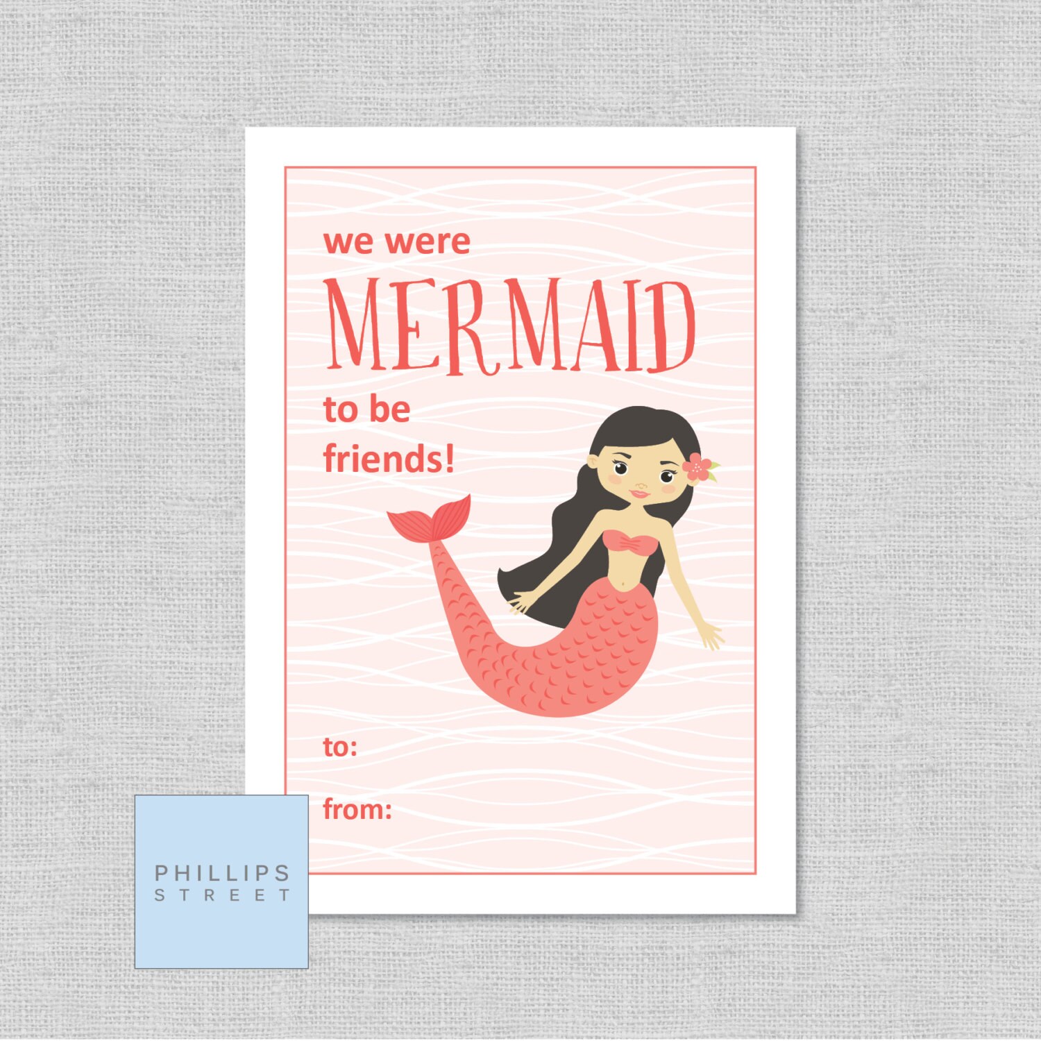 Printable MERMAID Valentine's Day Cards . Kids Classroom Valentines ...