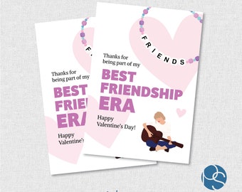 printed Friendship Era Valentines Day cards (set of 12); taylor valentines; swiftie valentines, classroom valentines, Eras tour valentines