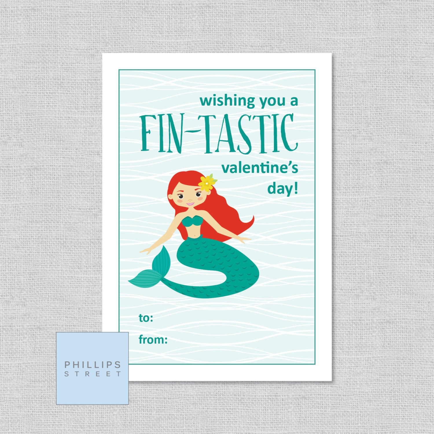 Printable MERMAID Valentine's Day Cards . Kids Classroom Valentines ...