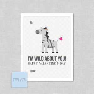 Printable Wild Animal Valentine's Day Cards . Kids Valentines Cards ...