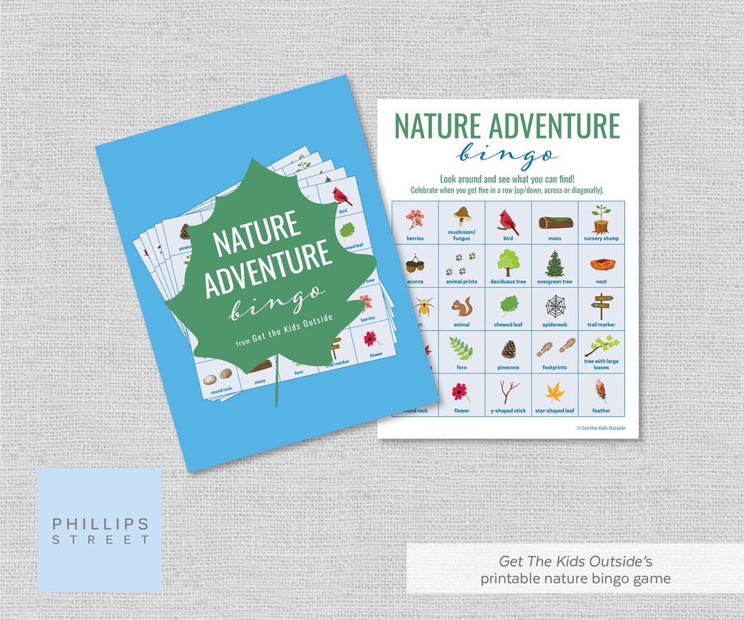 NATURE BINGO Game . Printable Kids Game . Nature Party Game . Nature