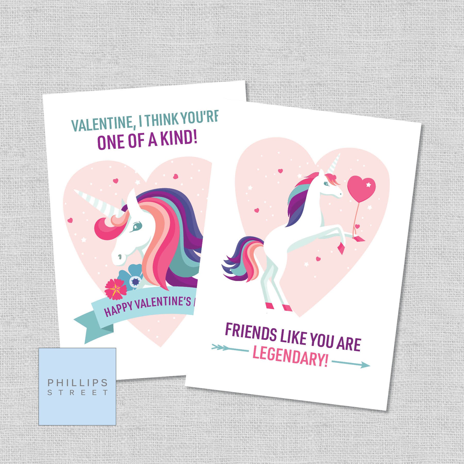 Printable UNICORN Valentine's Day Cards . Unicorn Classroom Valentines ...