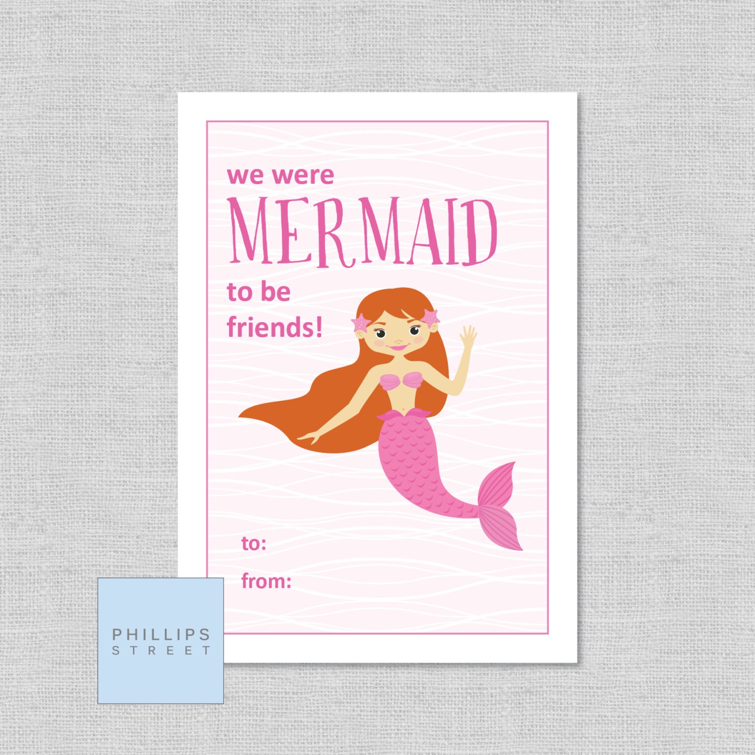 Printable MERMAID Valentine's Day Cards . Kids Classroom Valentines ...