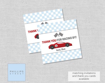 etiquetas de favor de fiesta de cumpleaños de RACE CAR imprimibles - coche de carreras - etiquetas de regalo de coches de carreras - favores de carreras