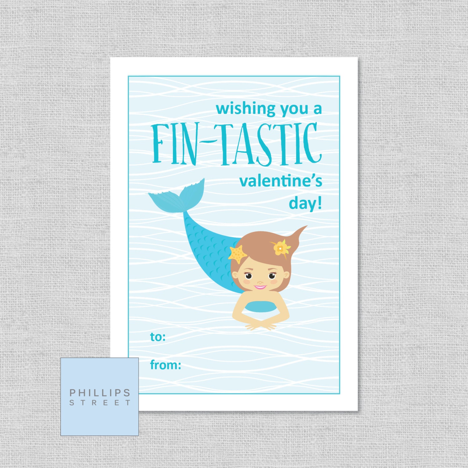 Printable MERMAID Valentine's Day Cards . Kids Classroom Valentines ...