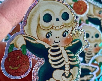 Sam the Skelly Kewpie Sticker by Stacey Martin Tattoos