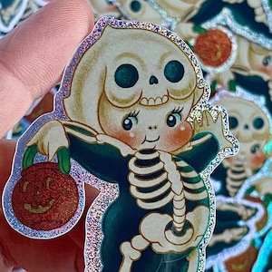 Sam the Skelly Kewpie Sticker by Stacey Martin Tattoos