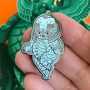 Ricky the Wee Monster Babe Pin Glow-In-The-Dark Kewpie Enamel Pin Badge by Stacey Martin Tattoos image 1