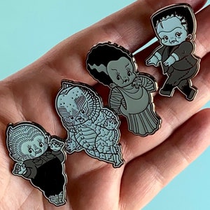 Ricky the Wee Monster Babe Pin Glow-In-The-Dark Kewpie Enamel Pin Badge by Stacey Martin Tattoos image 5