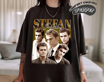 Maglietta retrò da tifoso di Stefan Salvatore, maglietta Comfort Colors
