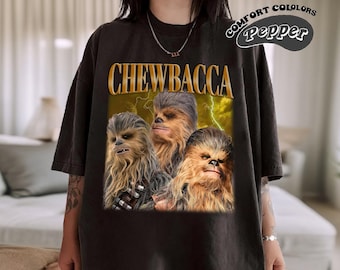 Vintage 90-tals Chewbacca-skjorta, retro Star Wars-tröja, bekväma färger