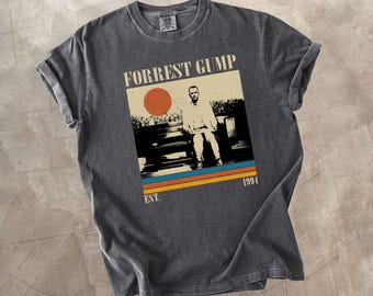 Camiseta de la película Forrest Gump, colores retro y cómodos