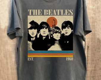 Camiseta retro de los Beatles, camiseta de música de banda de rock, colores cómodos