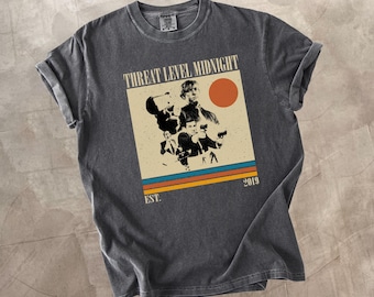 Chemise de film de minuit de niveau de menace, t-shirt de couleurs de confort, chemise de film rétro
