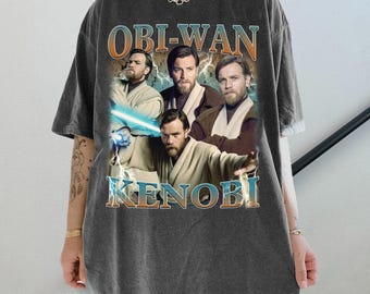 オビ＝ワン・ケノービ シャツ、コンフォートカラーズ レトロ スター・ウォーズ Tシャツ