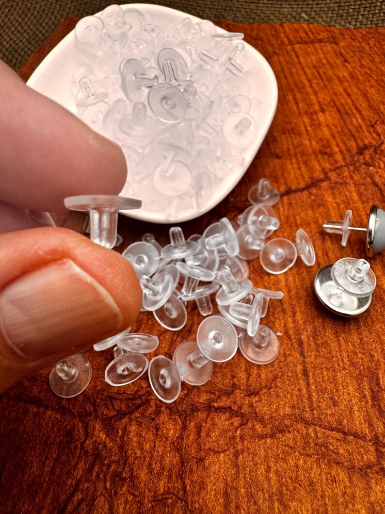 Clear Silicone Rubber Round Ear Plug-stud Earring Backs Stoppers-rubber ...