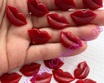 10 pieces TINY LIPS flatback Cabochon for Cellphones-Embellishment-Craft Supplies-Scrapbooking-DIY valentines jewelry making-kawaii cabs.