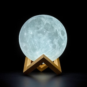 3D Printed Moon Lamp | Custom Size Moon Night Light Lamp | Touch Lamp| 16 Colors LED Night Light | Remote Control Moon Lamp | Home Décor