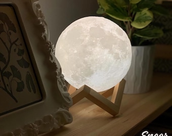 3D Printed Custom Moon Lamp | Personalized Moon Lamp | Christmas Gift | Gift for Wife | Best Selling Items 3d Print | Custom Moon Lamp