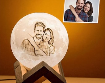 Personalized 3D Moon Lamp: Custom Photo Night Light