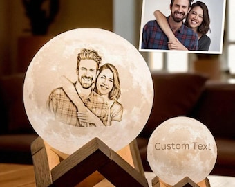 Custom Photo Moon Lamp: 3D Printed Lunar Night Light