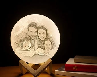 Realistic 3D Printed Moon Lamp | Unique Night Light Gifts | Lunar Night Light | Moon Lamp | Gift For Her | Best Selling Items 3d Print